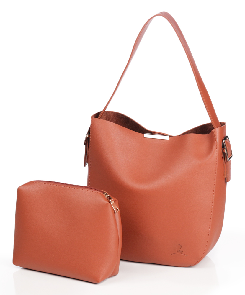 Caramel Shoulder Tote with Accessory Bag St. Jude Gift Shop