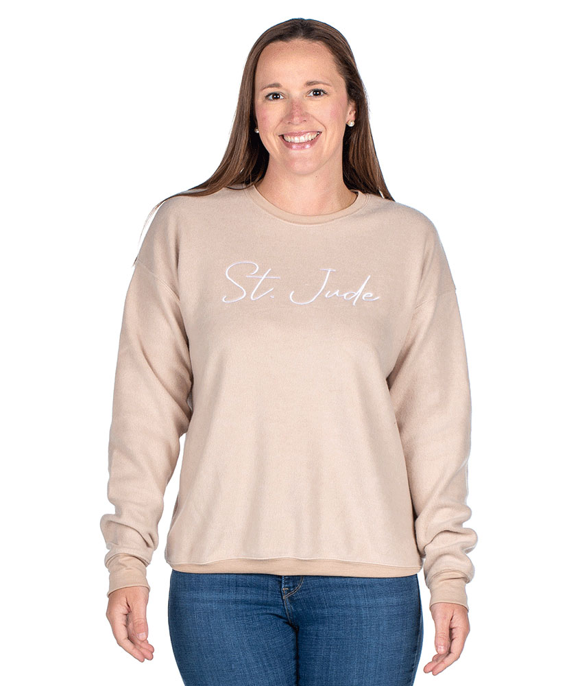 Women's Sueded Fleece Banded Sweatshirt - St. Jude Gift Shop