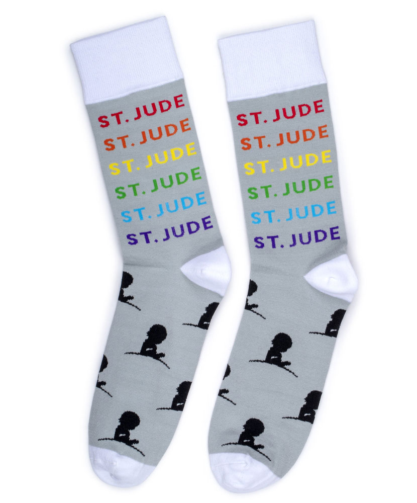 I Love St. Jude Stripe Crew Socks