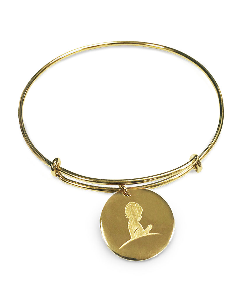 Gold Bangle Bracelet St Jude Gift Gold Bangle Charm Bracelet