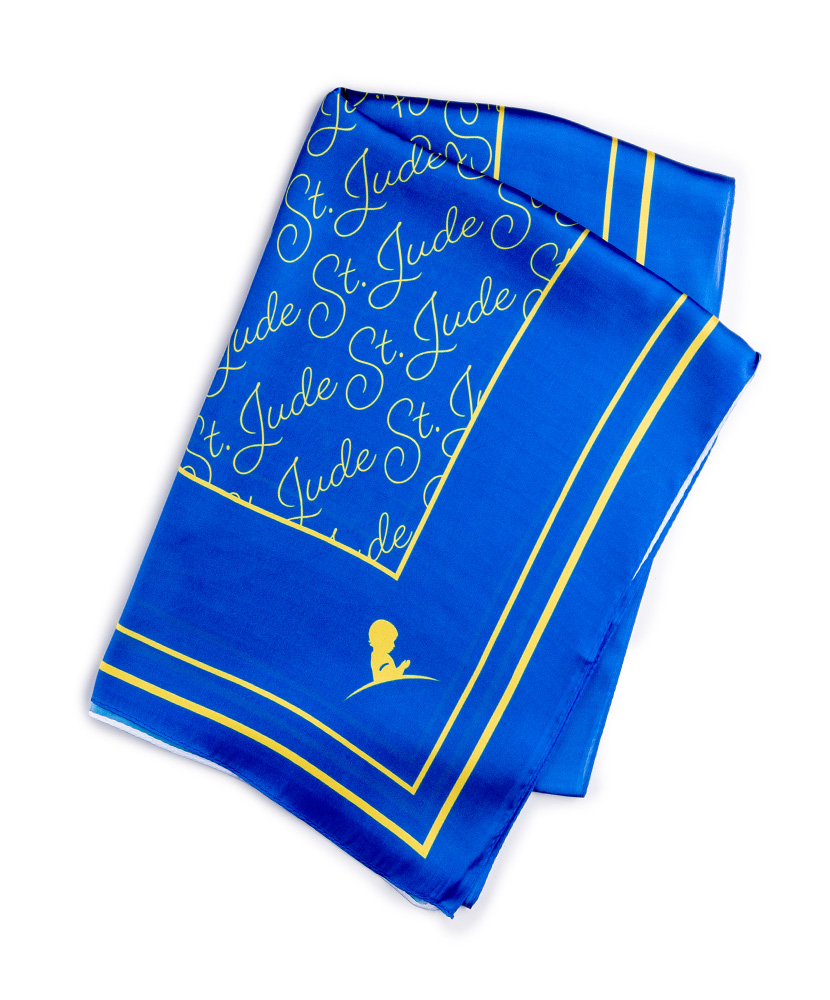 St. Jude Repeat Scarf - Blue with Gold
