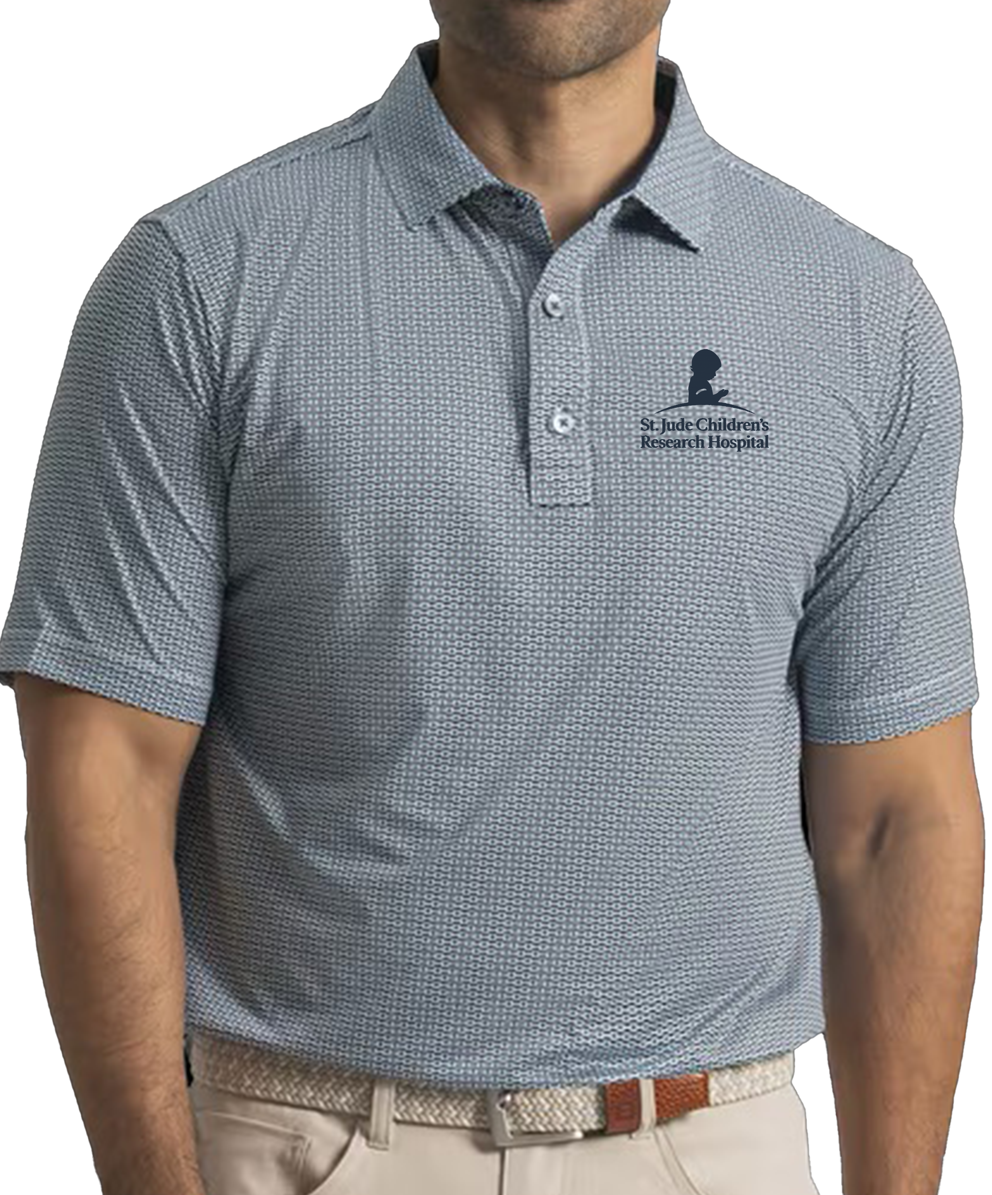 Primary image St. Jude Nautical Flag Lisle Polo &mdash; Navy