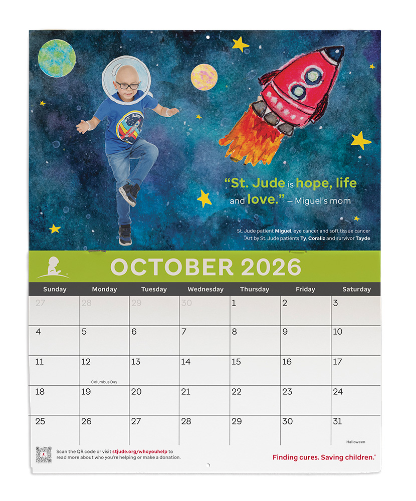 Primary image 2026 St. Jude Patient Art Desk Calendar