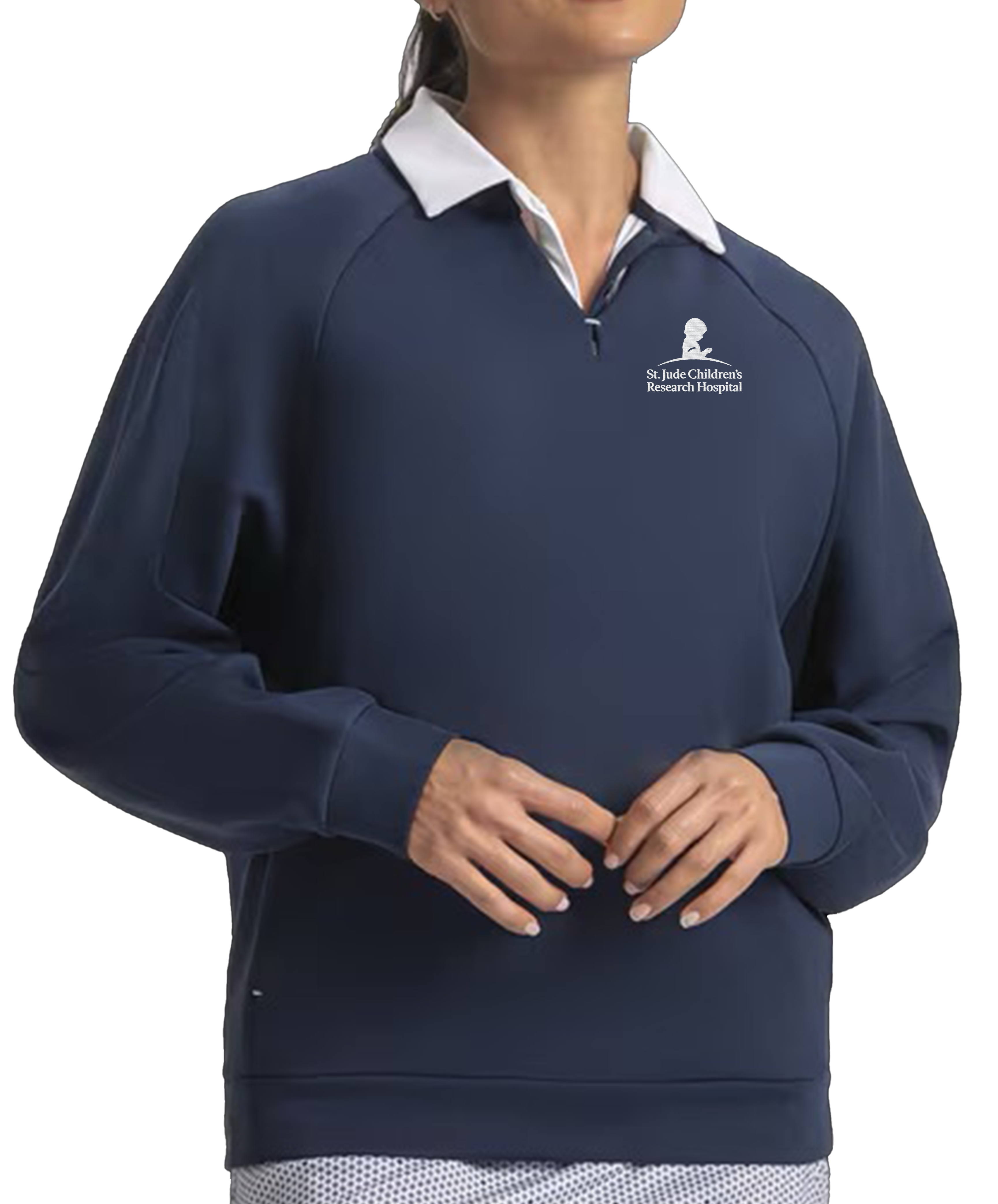 Primary image St. Jude Ladies Crewneck Pullover - Navy