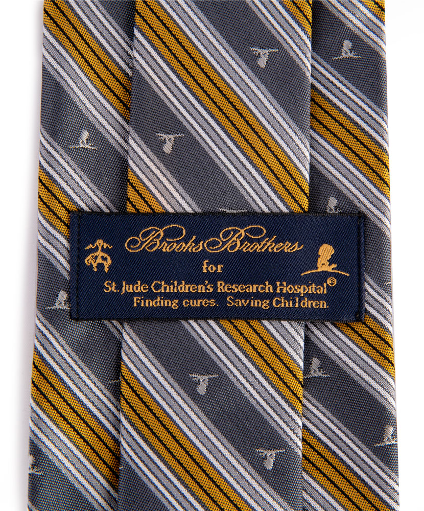 Brooks Brothers® Silk Stripe Tie - Gray & Gold