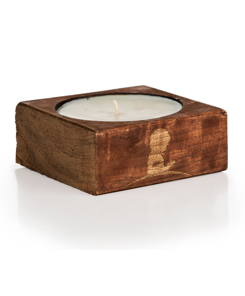 Wood Stained Linen Scent Candle - St. Jude Gift Shop