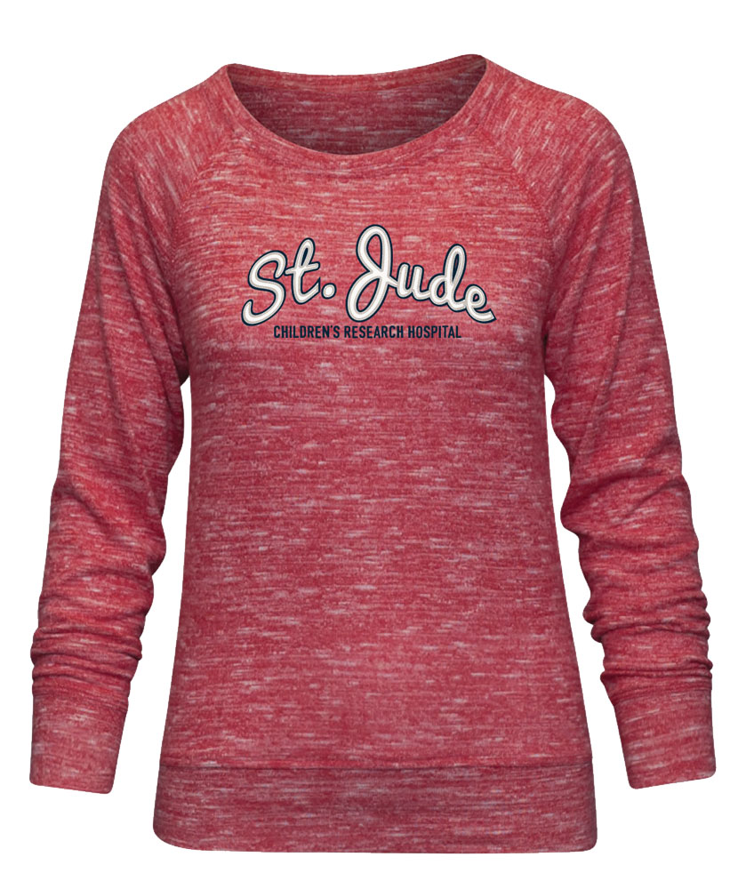 Download Women's Red Heather Crew Neck Sweatshirt - St. Jude Gift Shop