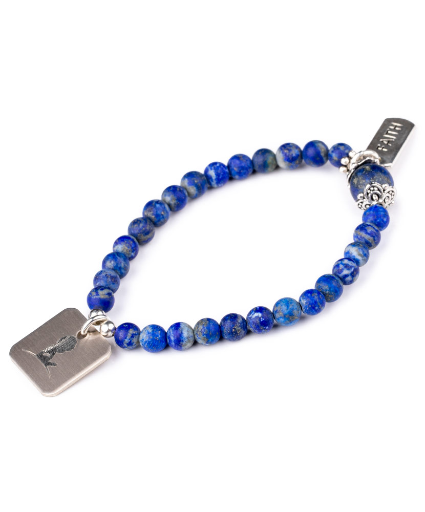 Royal Blue Lapis Bead Bracelet