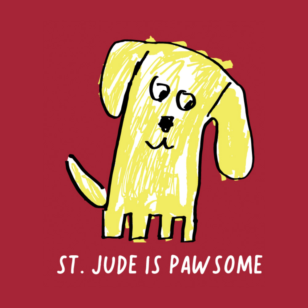 Primary image Patient Art Dog (Taffy) Graphic Youth T-Shirt &ndash; St. Jude Is Pawsome