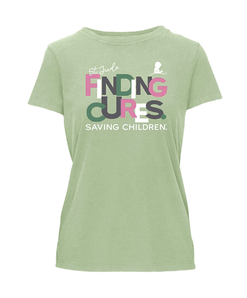 Women Finding Cures Overlap Font T-Shirt